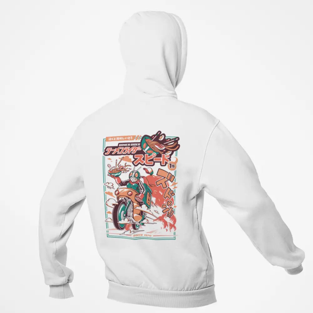 Kamen Rider Printed Urban Hoodie Japanese Design White / S