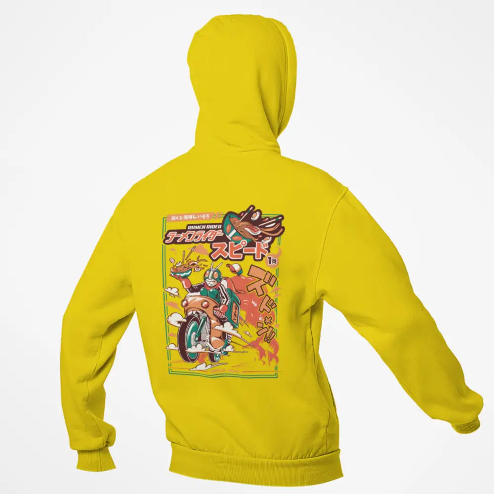Kamen Rider Printed Urban Hoodie Japanese Design Yellow / S