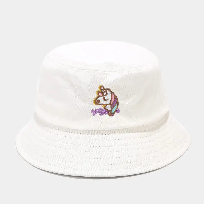 Kawaii Aesthetic Unicorn Bucket Hat - White / M - Warm hats