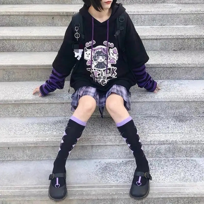 Kawaii Anime Gothic Hoodie Sweatshirt for E-Girl Style