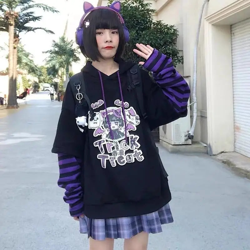 Kawaii Anime Gothic Hoodie Sweatshirt for E-Girl Style