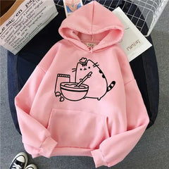 Kawaii Cat Korean Hoodie for Women Chef / S / Pink