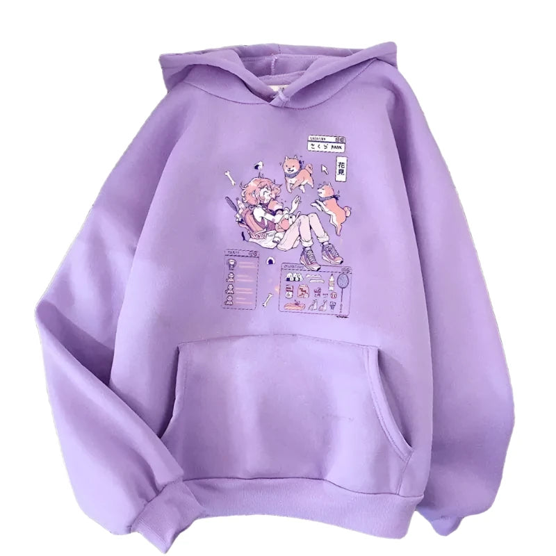 Kawaii Girl Dog Hoodie