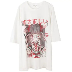 Kawaii Girl Print Oversize Japanese Tshirt