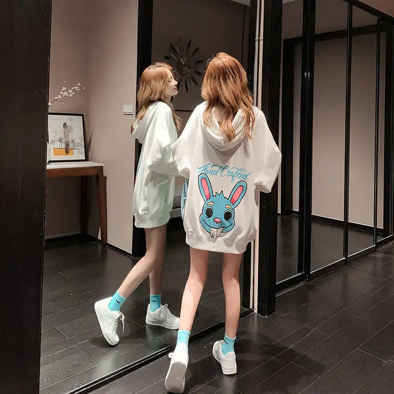 Kawaii Rabbit Hoodie - White / Plus velvet / S - Hoodies