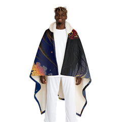 Kazuki Hokusai Hooded Sherpa Fleece Blanket One size / Cream