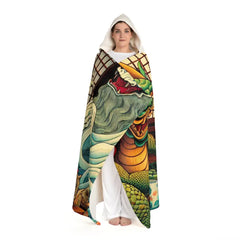 Kazuki Hokusai Yokai Hooded Sherpa Fleece Blanket One size