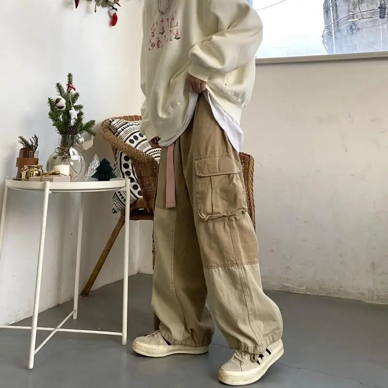 Khaki Flap Pocket Cargo Pants - M