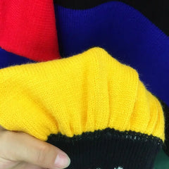 Kids Rainbow Color Striped Knitted Sweater Pullover