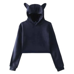 Kitty Hooded Cat Ears Hoodie for Everyday Wear Navy Blue
