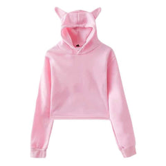 Kitty Hooded with Cat Ears Hoodie - Pink / XS - hoodie