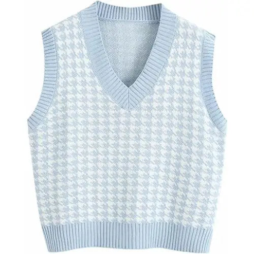 Knit Oversized Sweater Vest for Layering Blue / S