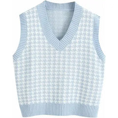 Knit Oversized Sweater Vest for Layering Blue / S