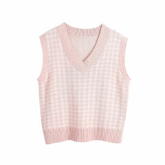 Knit Oversized Sweater Vest for Layering Pink / S