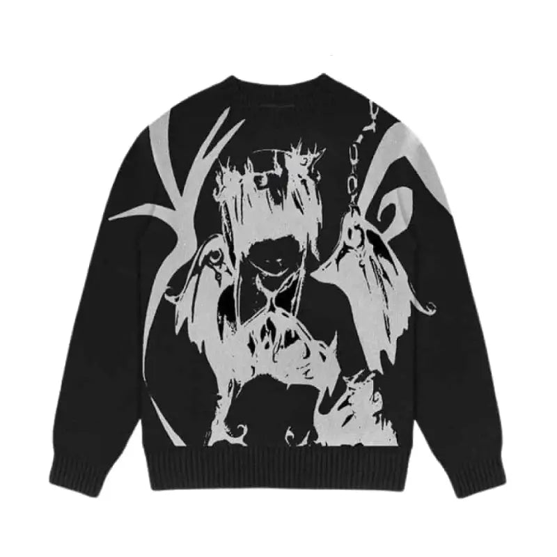 Knitted Cartoon Print Y2K Pullover Sweater