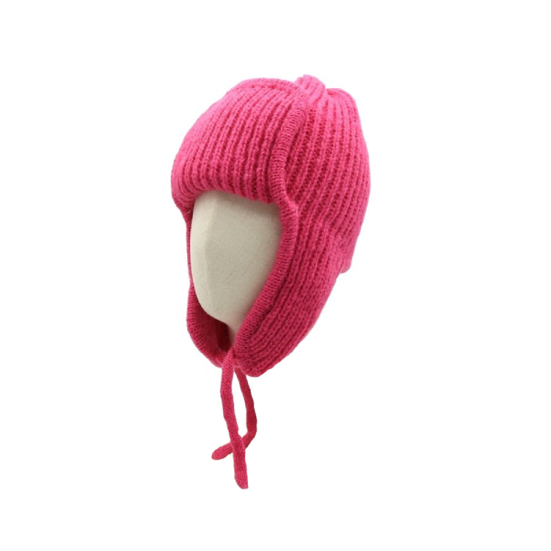 Knitted Ear Protection Tethered Flanging Knitted Beanie