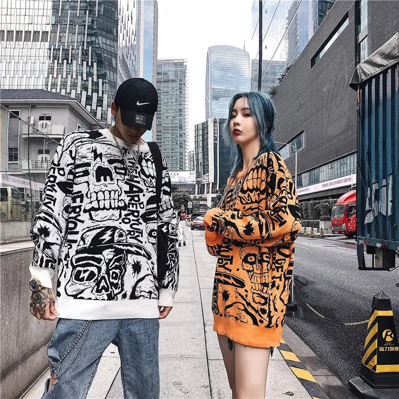 Knitted Sweater Long Sleeves Oversized Baggy Style