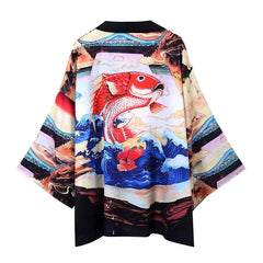 Koi Fish Japanese Style 3/4 Sleeve Kimono