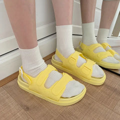 Korea Style Fashion Beach Rome Sandals - yellow / 6