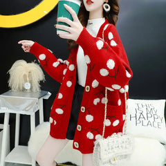 Korean Style Knitted Cherry Fruit Sweater for Women