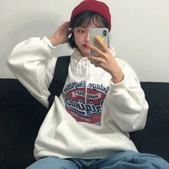 Korean Style Loose Hoodie with Heart Finger Design