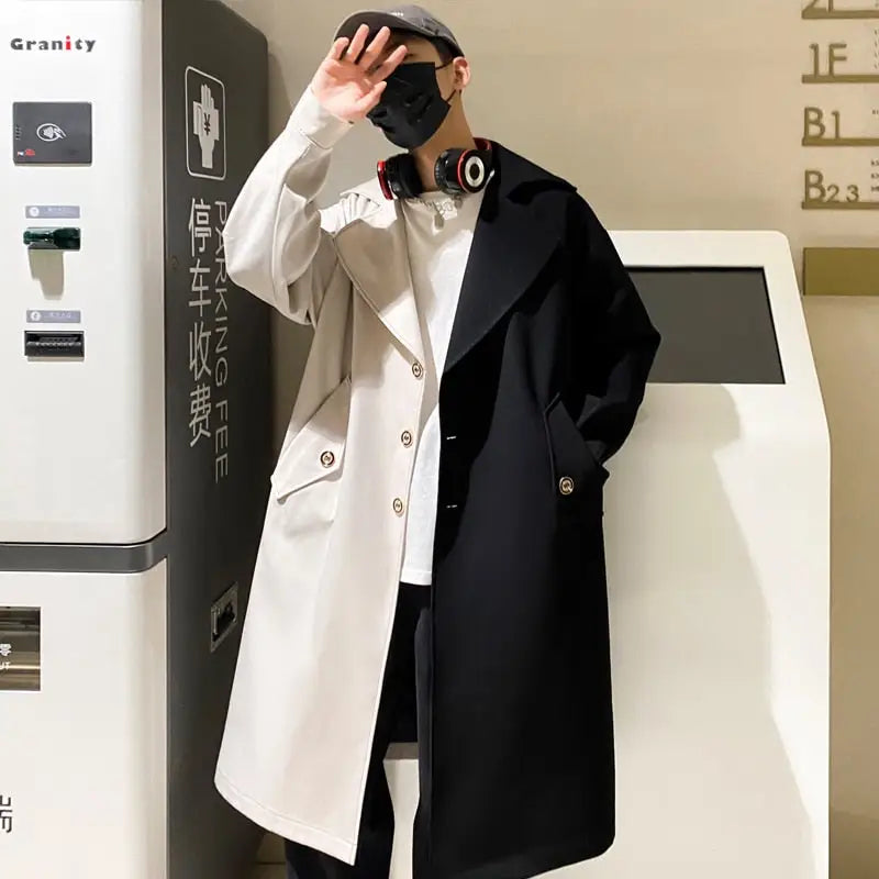 Korean Style Oversize Black & White Coat