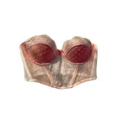 Lace Bow Corset Close-Up Gather Fishbone Steel ring Crop Top