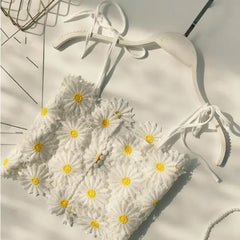 Lace Floral Print Crop Cami Vest for Spring and Summer