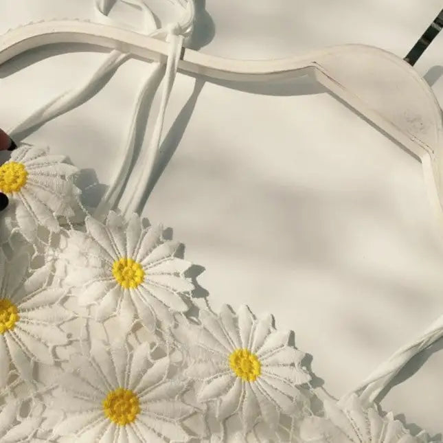 Lace Floral Print Crop Cami Vest for Spring and Summer