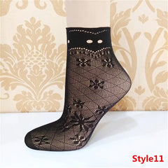 Lace Ruffle Fishnet Mesh Ankle Socks