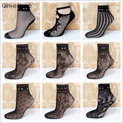 Lace Ruffle Fishnet Mesh Ankle Socks