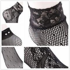 Lace Ruffle Fishnet Mesh Ankle Socks