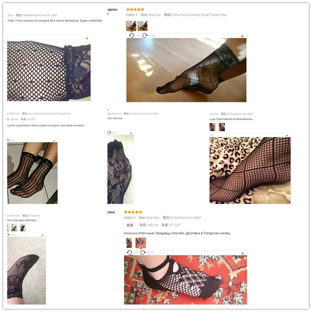 Lace Ruffle Fishnet Mesh Ankle Socks