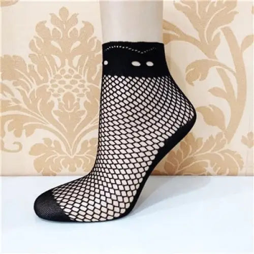 Lace Ruffle Fishnet Mesh Ankle Socks Style01 / One Size
