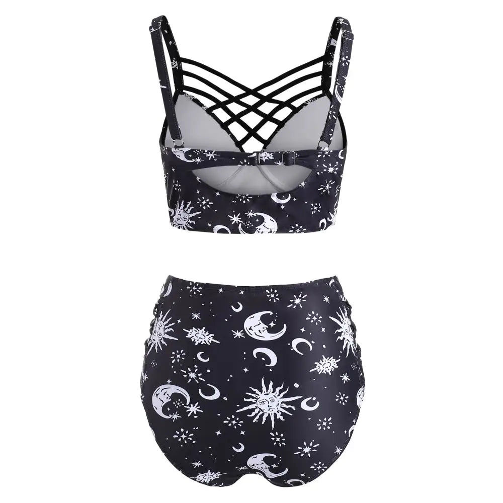 Lace-up Celestial Bodies Tankini