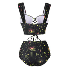 Lace-up Celestial Bodies Tankini