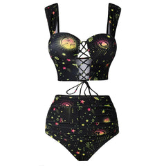 Lace-up Celestial Bodies Tankini