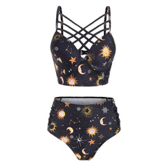 Lace-up Celestial Bodies Tankini