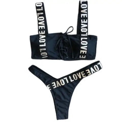 Lace Up Love Brazilian Bikini with Printed Straps