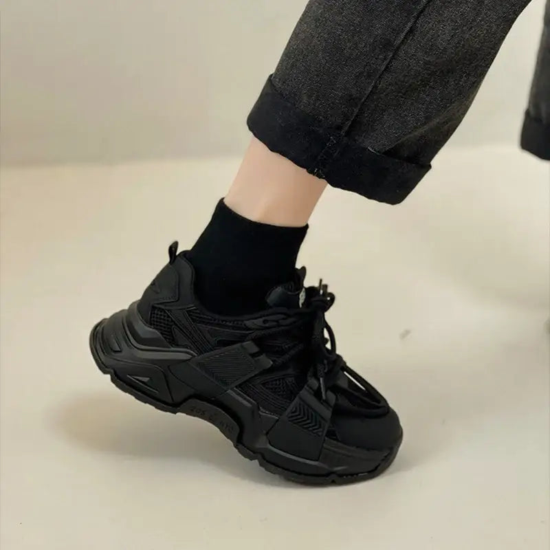 Lace-Up Thick Sole Sneakers - Shoes