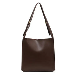 Large Capacity Solid Color PU Leather Tote Bag