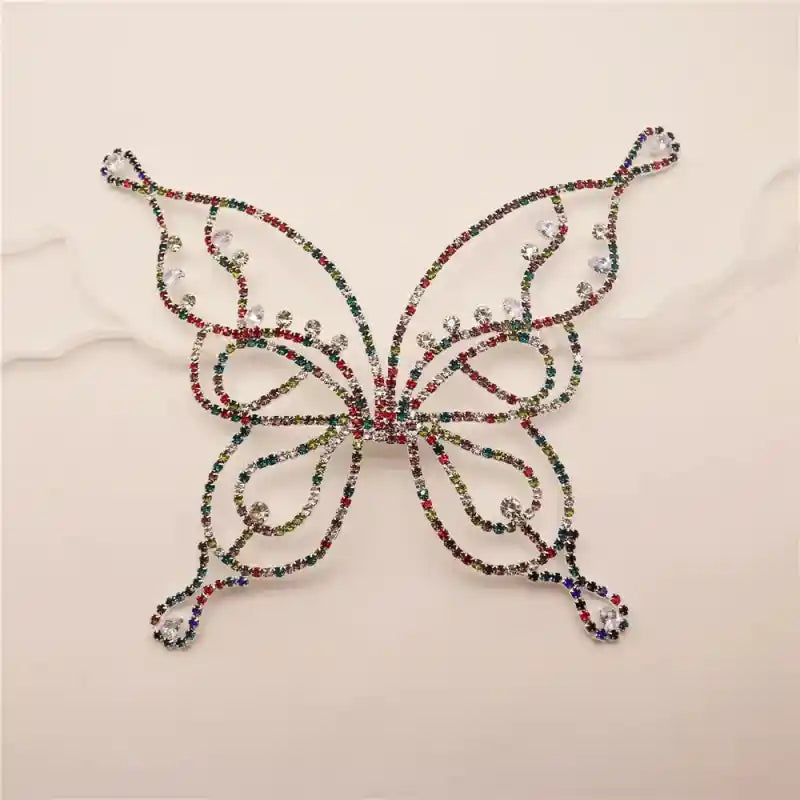 Large Sparkly Rhinestone Butterfly Face Mask