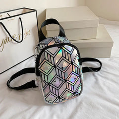 Laser Diamond Colorful Backpack - Silver / One Size
