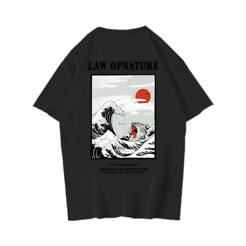 Law Of Nature The Great Wave Tshirt - Black / S - T-Shirt