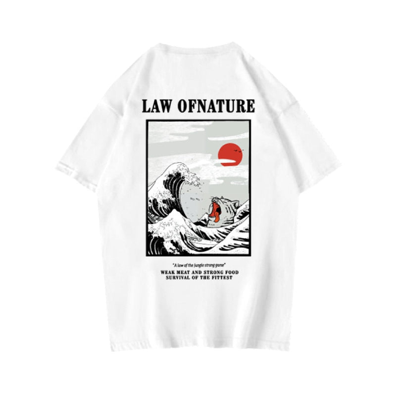 Law Of Nature The Great Wave Tshirt - White / S - T-Shirt