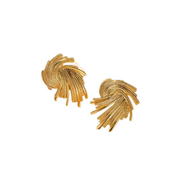 Leaf Heart Spiral Stainless Steel Weave Irregular Stud