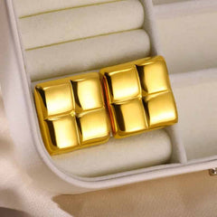 Leaf Heart Spiral Stainless Steel Weave Irregular Stud