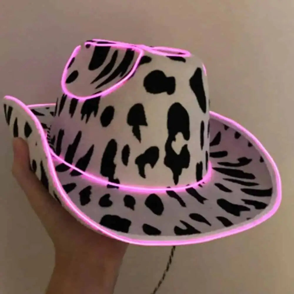 LED Holographic Light Up Cowboy Hat