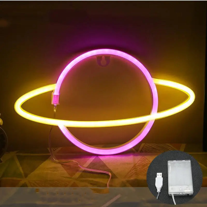 LED Planet Neon Cosmic Lamp Decoration