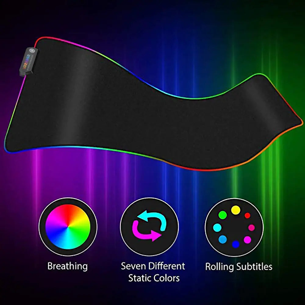 LED super large shiny mouse pad